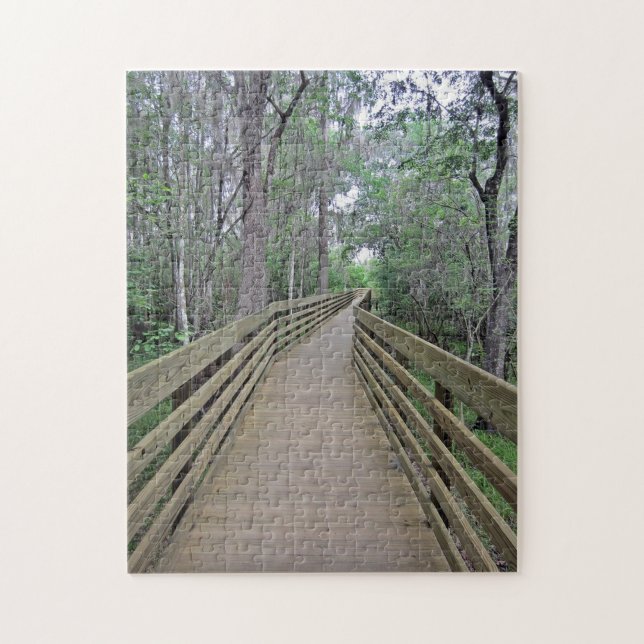 Boardwalk Through the Woods created as a Jigsaw Puzzle (Vertical)