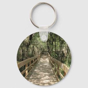 Boardwalk Through the Woods Key Ring