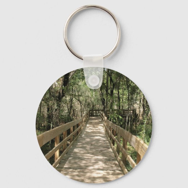 Boardwalk Through the Woods Key Ring (Front)