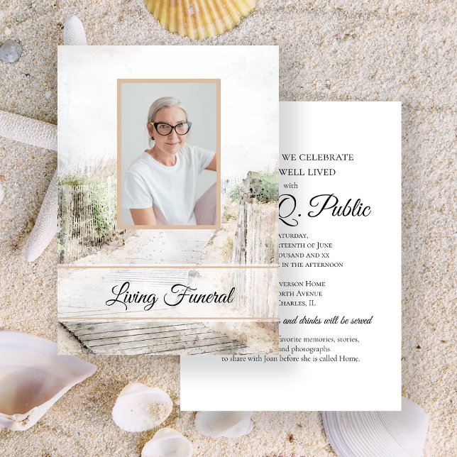 Boardwalk to Beach Living Funeral Party Invitation (Creator Uploaded)