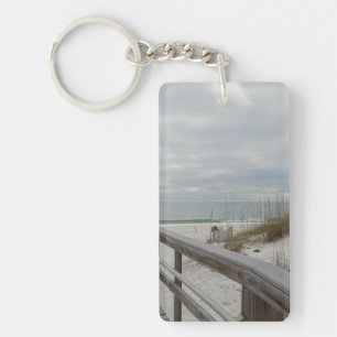Boardwalk To Sugary White Sands Key Ring