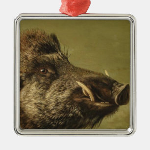 Boar's Head Metal Ornament