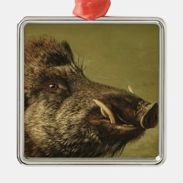 Boar's Head Metal Ornament (Front)
