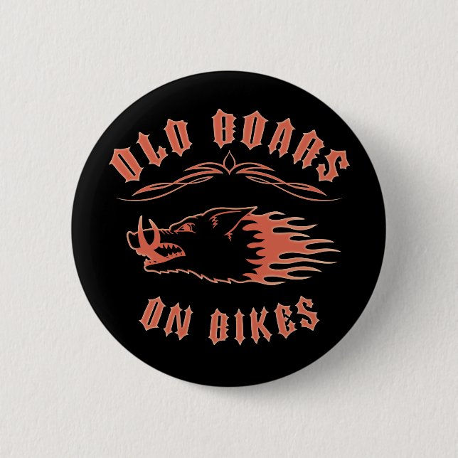 Boars on Bikes 6 Cm Round Badge (Front)