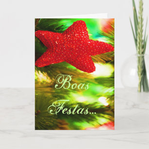 Boas Festas e um feliz Ano Novo Red Star I Holiday Card