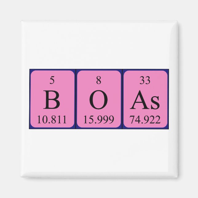Boas periodic table name magnet (Front)