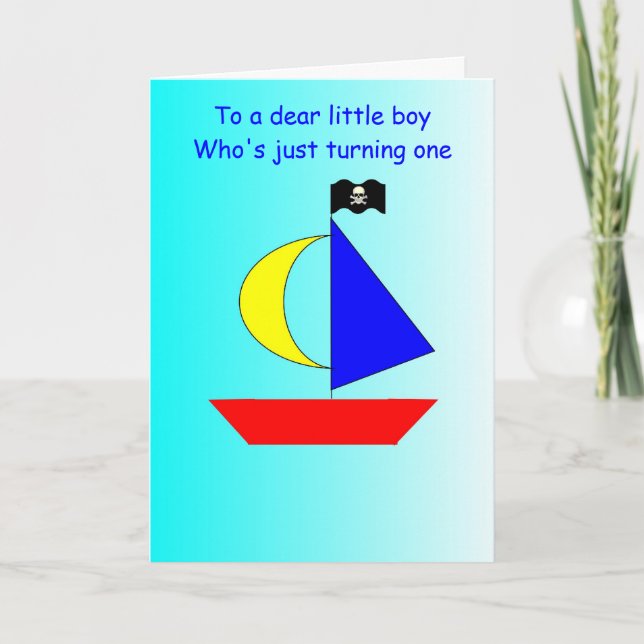 Boat 1st Birthday Card (Front)