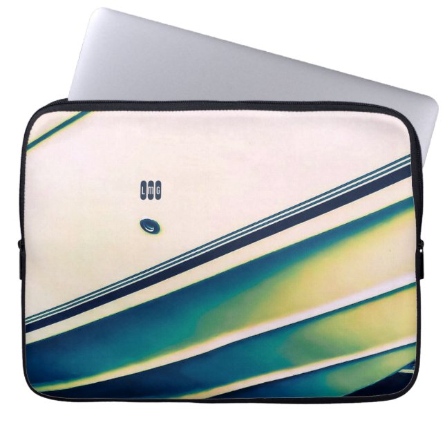 Boat Abstract in Blue Electronics Bag (Front)