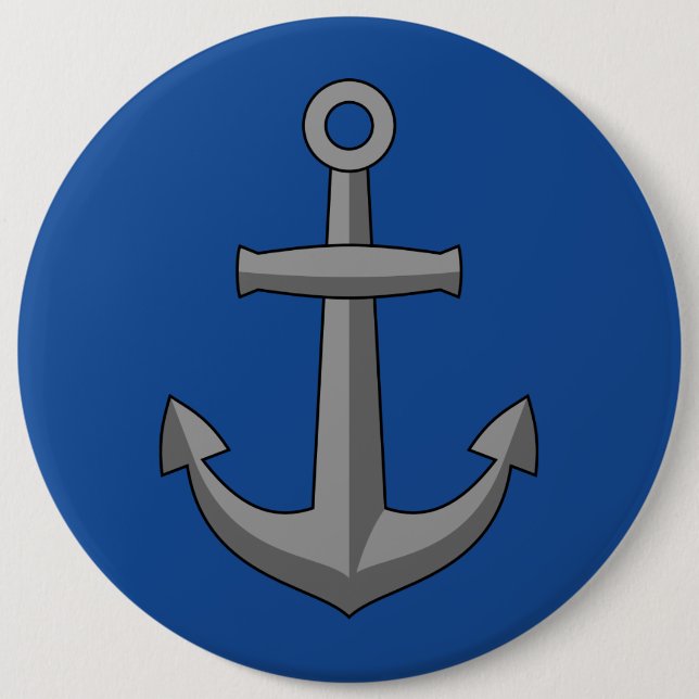 Boat Anchor Cartoon 6 Cm Round Badge (Front)