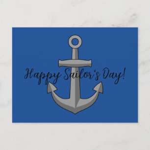 Boat Anchor Cartoon Add Text Holiday Postcard