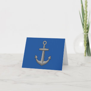 Boat Anchor Cartoon Add Text Thank You Card
