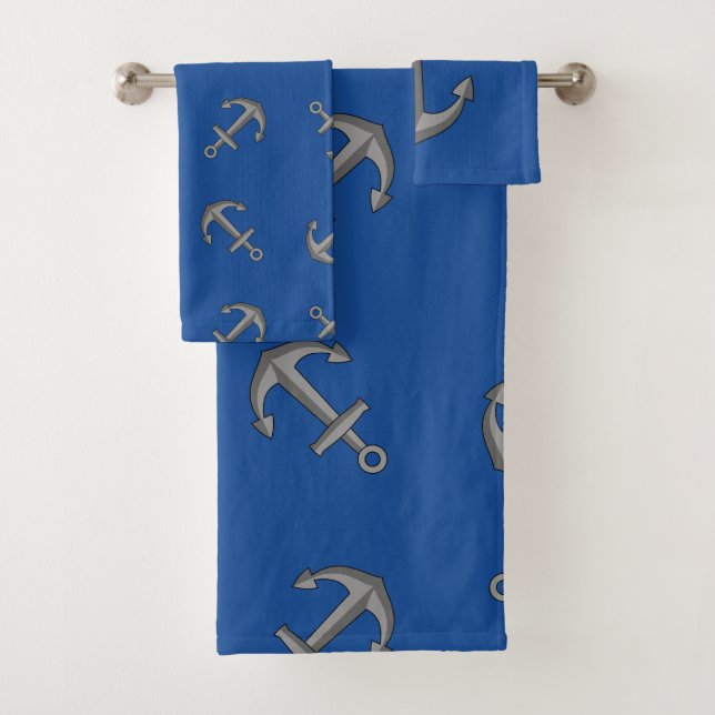 Boat Anchor Cartoon Bath Towel Set (Insitu)