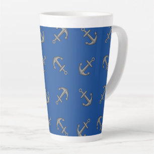 Boat Anchor Cartoon Latte Mug