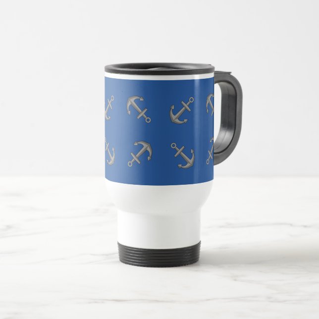 Boat Anchor Cartoon Travel Mug (Front Right)
