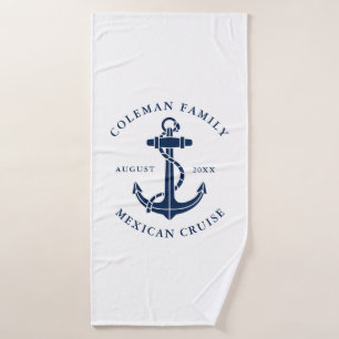 Boat Anchor Family Cruise Nautical Custom Bath Towel