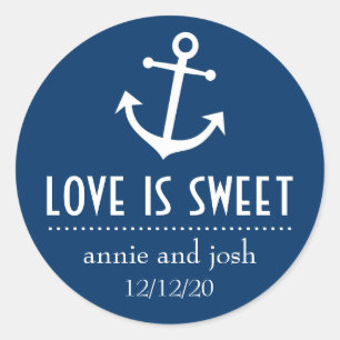 Boat Anchor Love Is Sweet Labels (Dark Blue)
