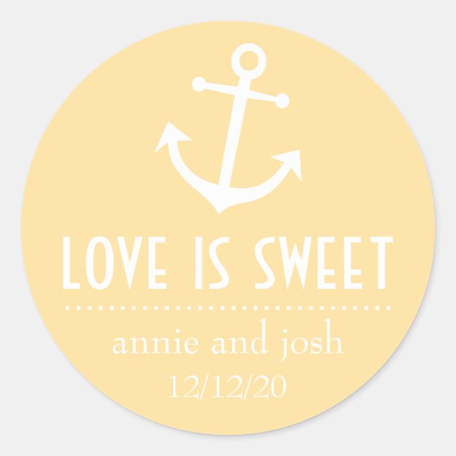 Boat Anchor Love Is Sweet Labels (Gold) (Front)