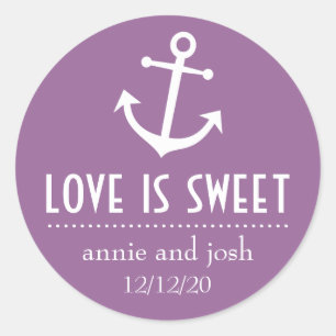 Boat Anchor Love Is Sweet Labels (Violet)