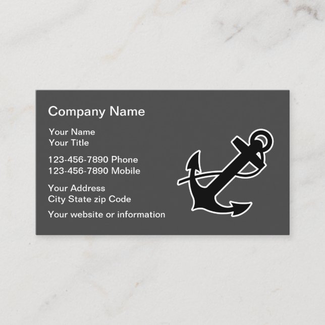 Boat Anchor Nautical Business Card (Front)