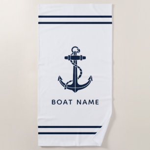 Boat Anchor Nautical Name Cruise Custom Beach Towel