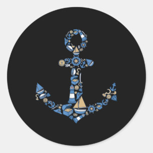 Boat Anchor Nautical _ Summer Sailing & Boatin Classic Round Sticker