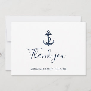 Boat Anchor Nautical Wedding Thank You Card