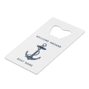 Boat Anchor Navy Blue Nautical Welcome Aboard