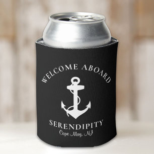 Boat Anchor Personalised Black Can Cooler
