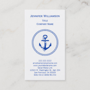 Boat Anchor Sailing Boating Yachting Crew Nautical Business Card