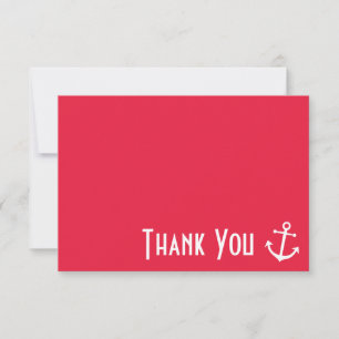 Boat Anchor Thank You Note Cards (Red)