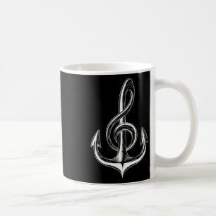 Boat Anchor Treble Clef Nautical Musician Coffee Mug