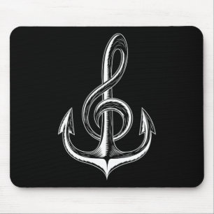 Boat Anchor Treble Clef Nautical Musician Mouse Pad