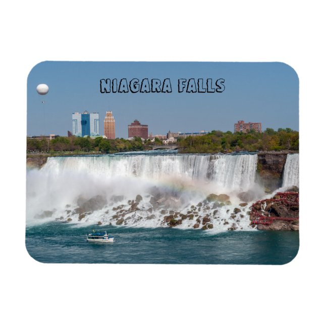 Boat and American Falls from Niagara Falls Magnet (Horizontal)