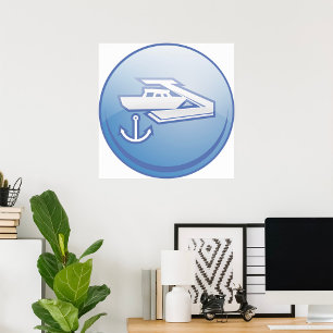 Boat and Anchor Nautical Marine Poster