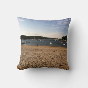 BOAT AND BEACH SCENE CUSHION