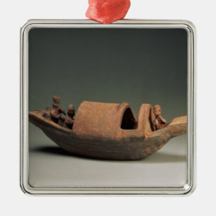 Boat and crew, tomb artefact metal tree decoration