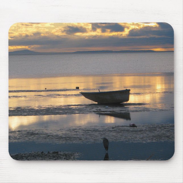 Boat and Heron Mouse Pad (Front)