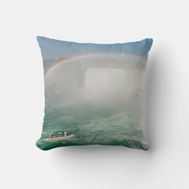 Boat and Horseshoe Falls from Niagara Falls Cushion (Front)