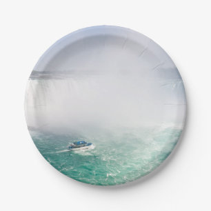 Boat and Horseshoe Falls from Niagara Falls Paper Plate