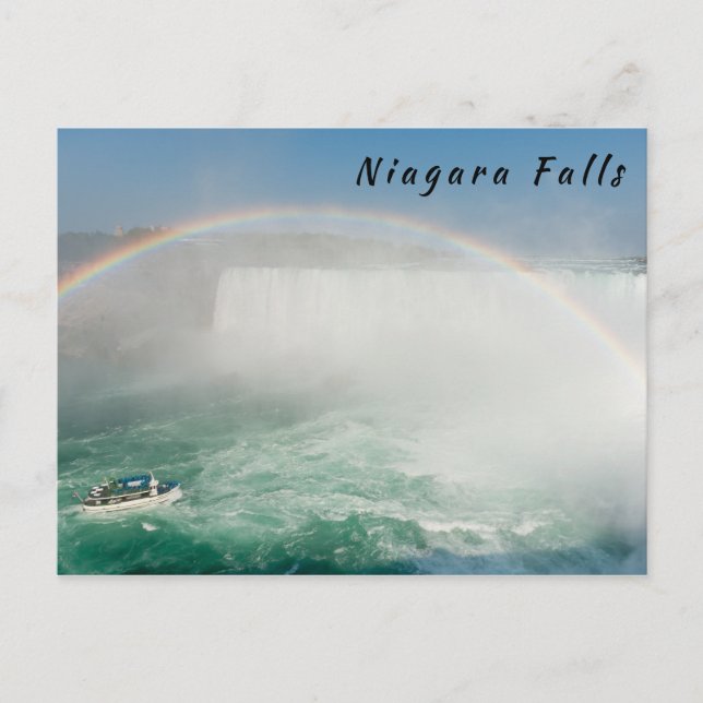Boat and Horseshoe Falls from Niagara Falls Postcard (Front)