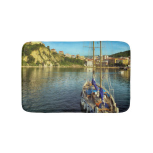 Boat Approaching Shore   Agropoli Bath Mat