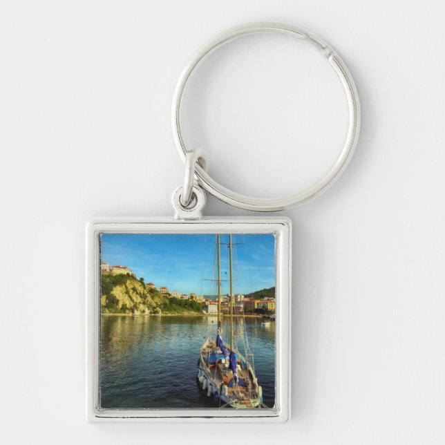 Boat Approaching Shore | Agropoli Key Ring (Front)