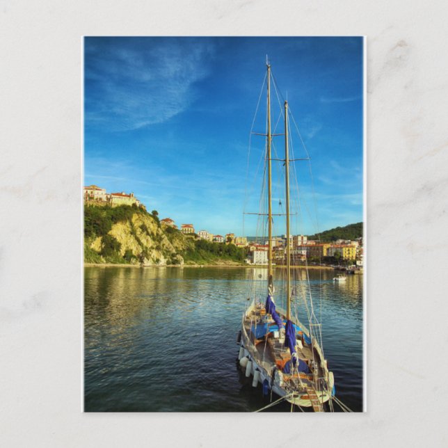Boat Approaching Shore | Agropoli Postcard (Front)