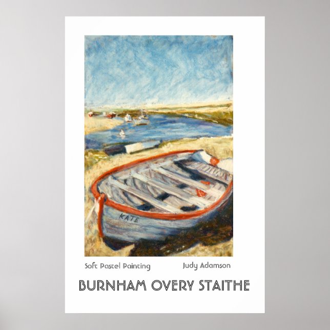 Boat at Burnham Overy Staithe Print or Poster (Front)