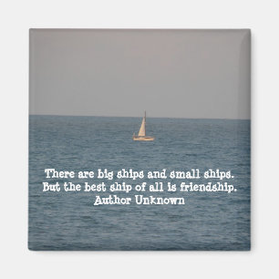 Boat at Sea-with Friendship Quote Magnet