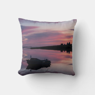 Boat at sunrise cushion