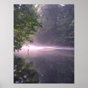 Boat at Sunset on the River Print