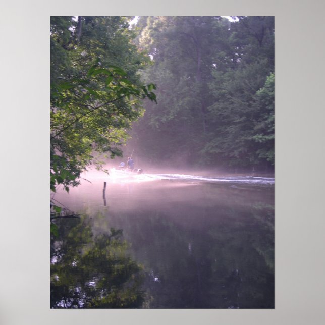 Boat at Sunset on the River Print (Front)