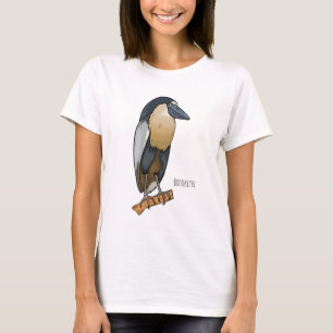Boat-billed heron bird cartoon illustration  T-Shirt