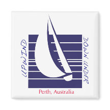 Boat Blue Square_UpDown Perth magnet